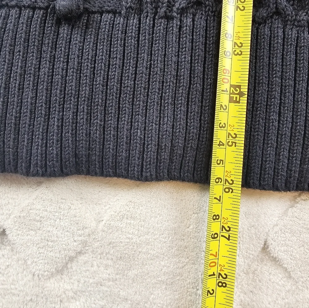 J.Crew Swingy Cable Knit Mockneck Sweater Womens Small Black Pull Over